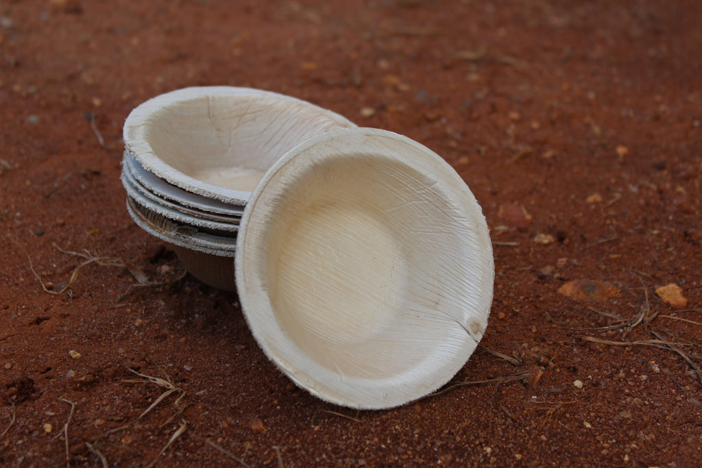 4 inch Round Areca Palm Leaf Bowl pack of 25