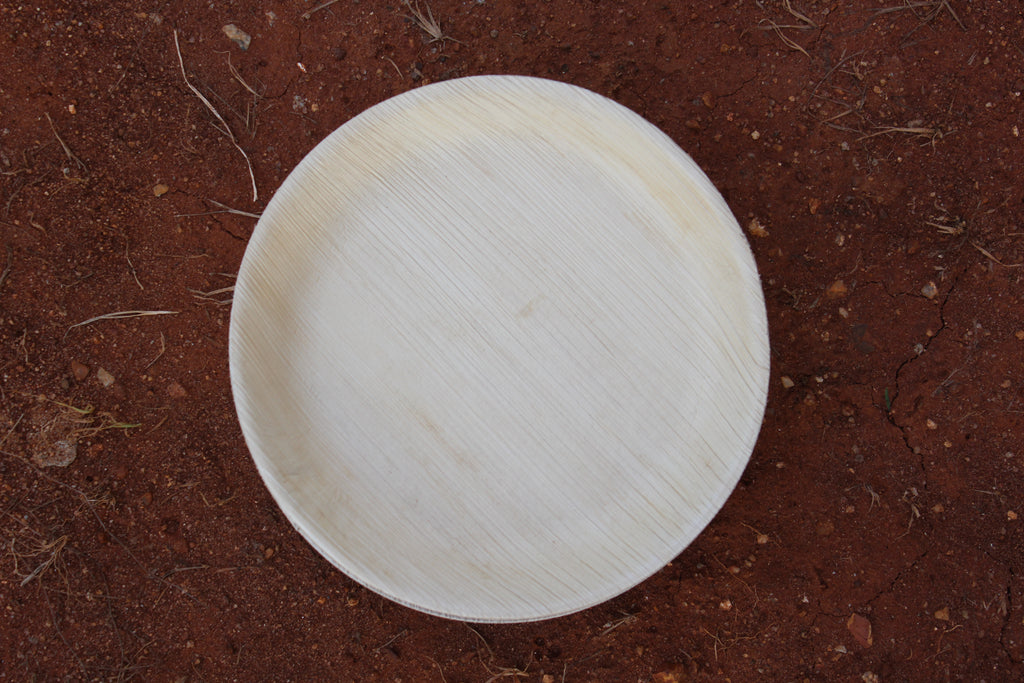 10 inch Round Shallow Areca Palm Leaf Plate Pack of 25