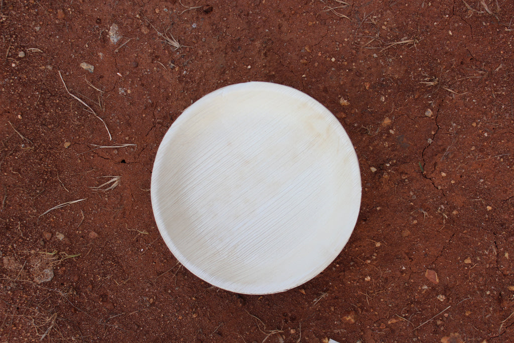 8 inch Round Shallow Areca Palm Leaf Plate Pack of 25