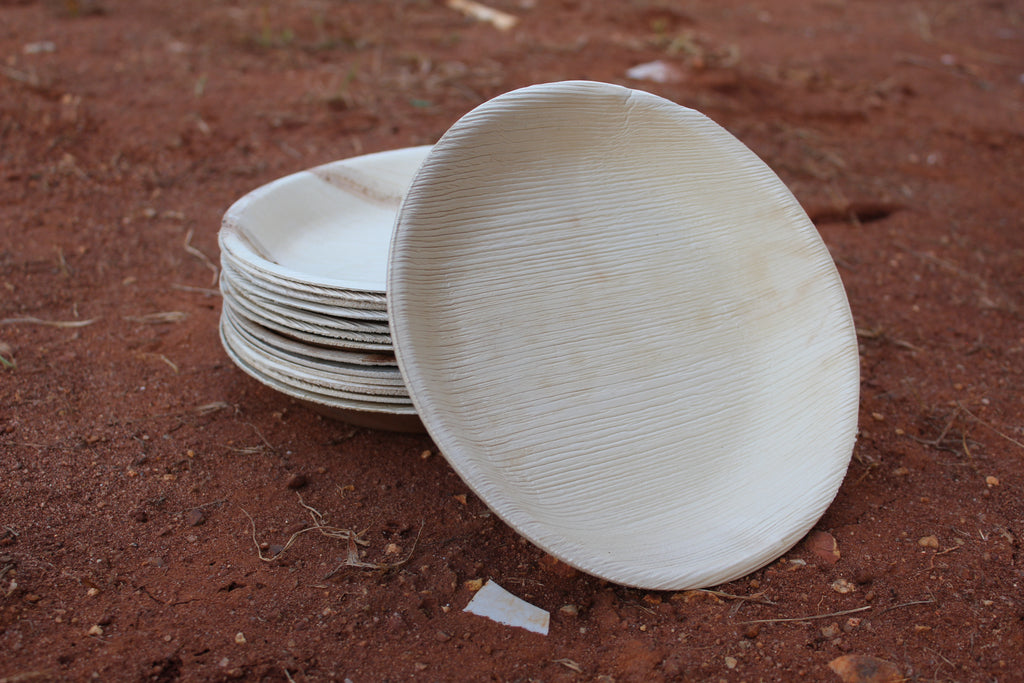 8 inch Round Shallow Areca Palm Leaf Plate Pack of 25