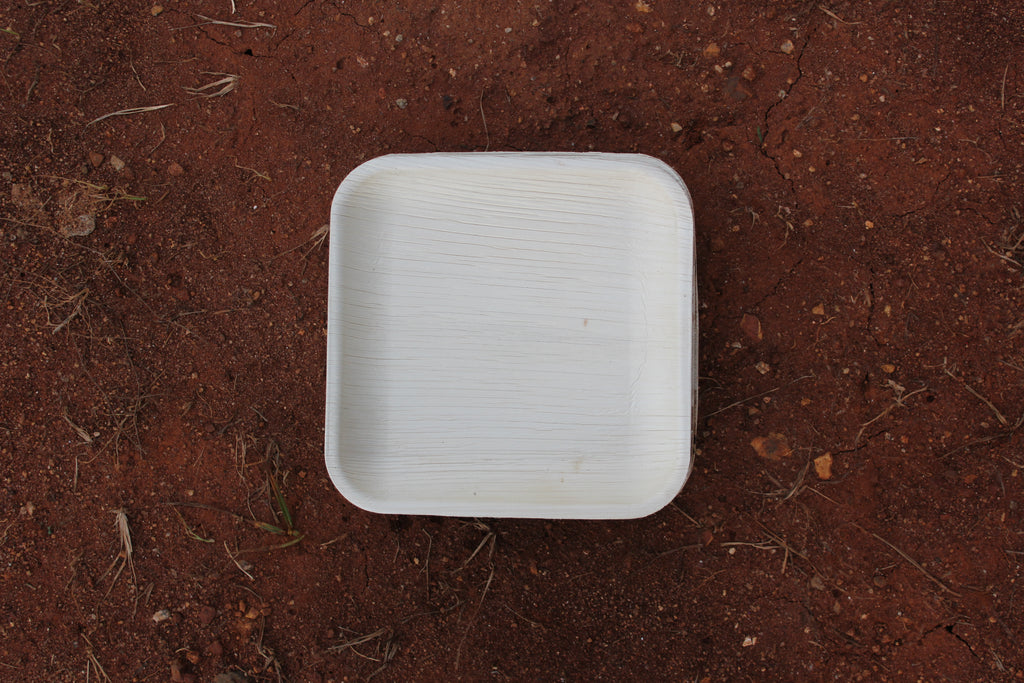 8 inch Square Plate Areca Palm Leaf Pack of 25