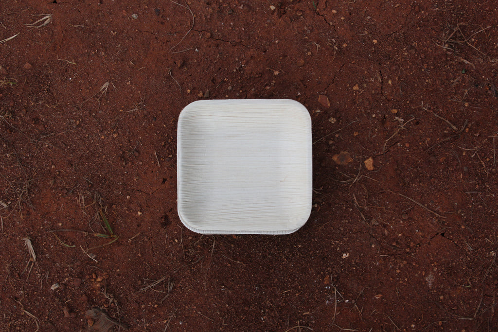6 inch Square Areca Palm Leaf  Plate pack of 25