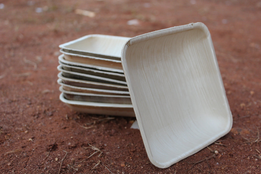 5.5 inch Square Areca Palm Leaf Bowl Pack of 25